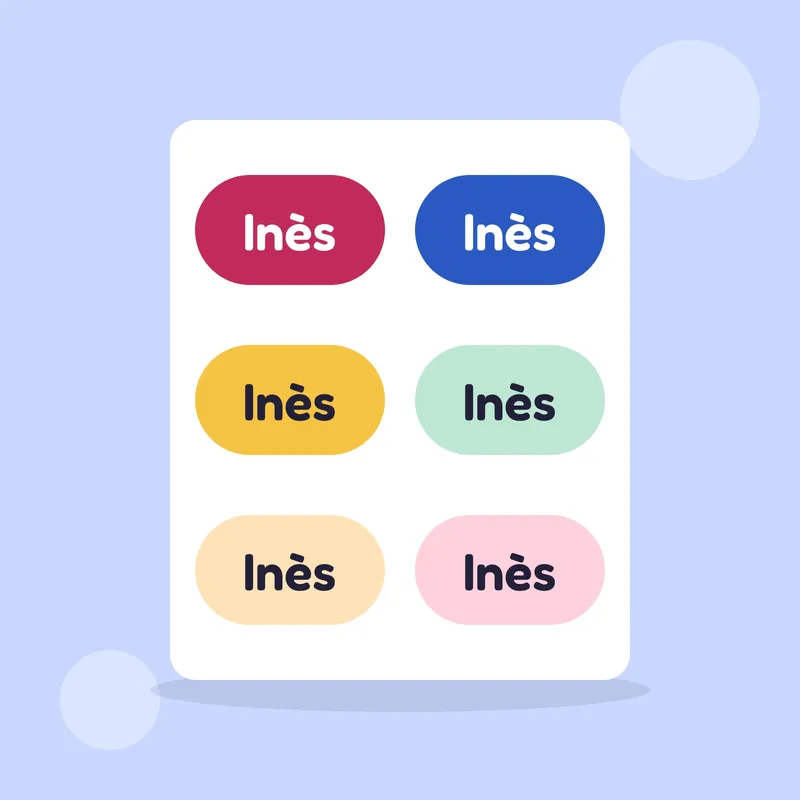 Illustration : Planche de stickers prénom