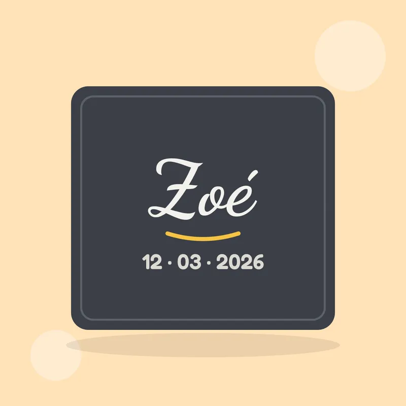 Illustration : Ardoise prénom & date